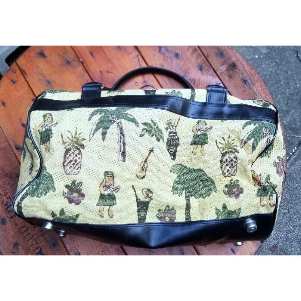 Pioneer Express Honolulu Hawaii Tiki Luau Tapestry Print Travel Bag 18